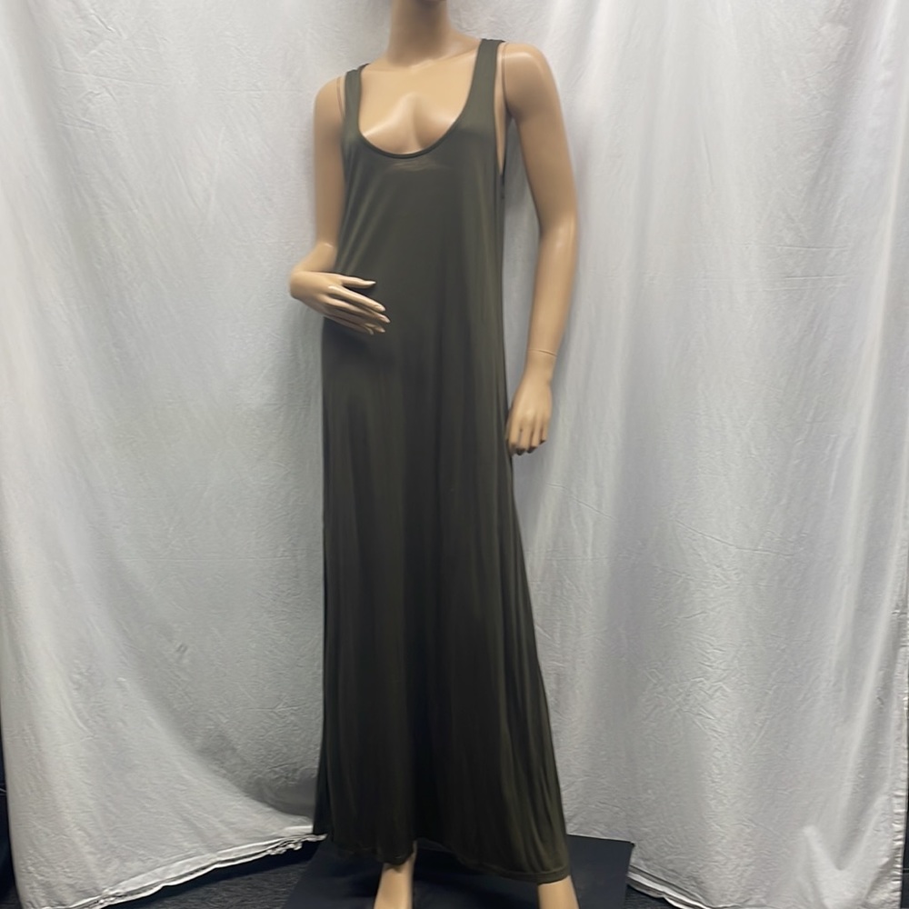 H&M Basic Women's Green Pullover Sleeveless Maxi Dress